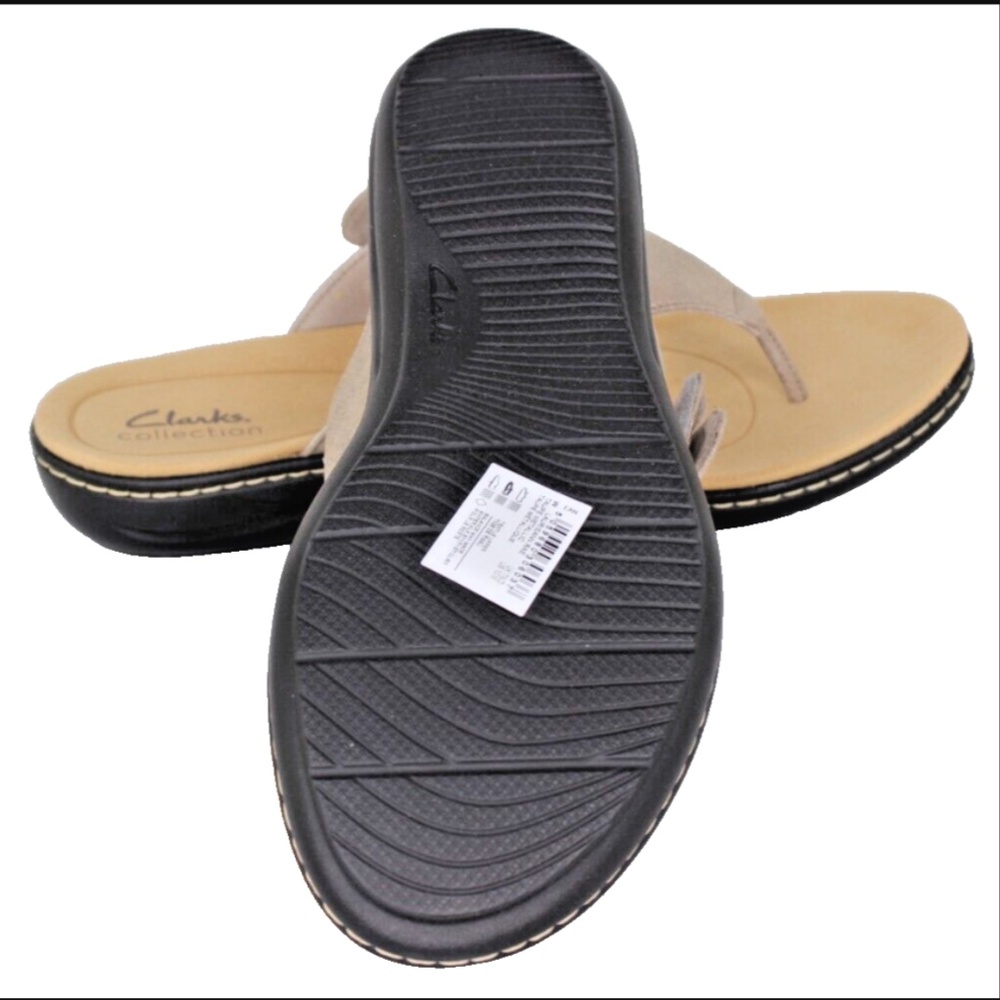 Clarks Taupe Metallic Laurieann Rae Flat Sandal - Picture 2 of 13